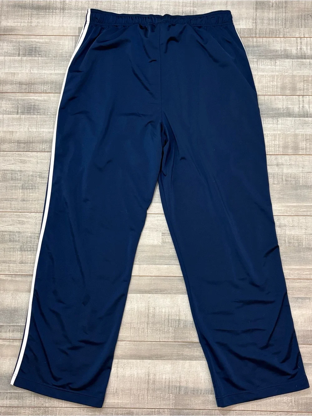 Vintage Adidas Track Pants Mens 2XL Blue 3 Stripe Athletic 2004 Y2K Polyester